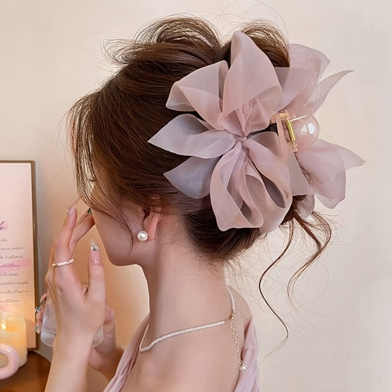 2pcs Elegant Pink Series Hair Clip Set/Women's Back-Of-Head Bun Hairpin/Suitable for Daily Wear/Parties/Gatherings/And Wedding Gifts