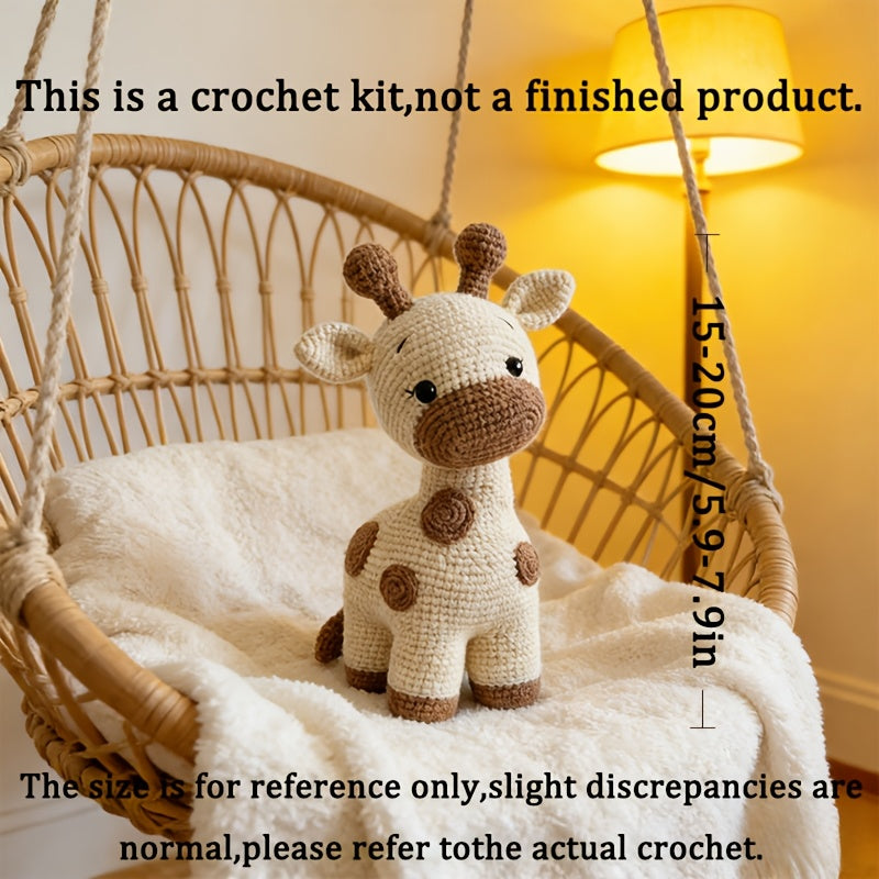 1pc Cute Giraffe Crochet Material Kit, Creative Crochet, Suitable for Crochet Enthusiasts, Desktop Ornament, Bag Charm, Home Decor, Ideal Gift for Friends Or Family on Birthdays, Valentine's Day, Mother's Day, Father's Day, Easter, Halloween