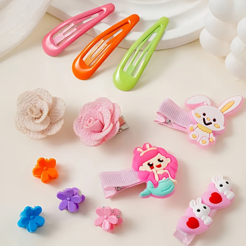 178pcs Set of Colorful Dopamine Hair Accessories, Bow and Flower Hair Ties, Versatile Gift Headwear for Birthdays and Holidays - Random Color