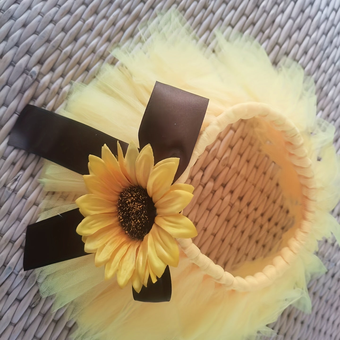 Sunflower Newborn Baby Tutu Bow Skirt Toddler Baby Headdress Flower Girls Photography Prop Outfits