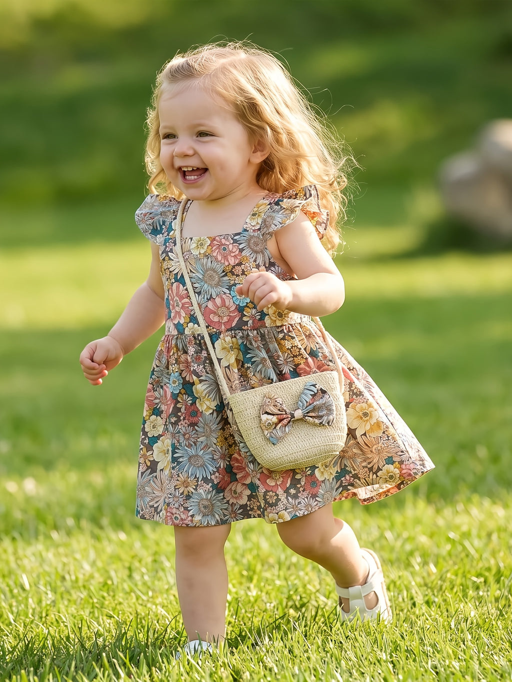 Dress And Bag 2pcs/Set, Vintage Baby Girl Dresses Summer Thin, Toddler Kids Sleeveless Infant Children Clothes 0 to 3 Years Old