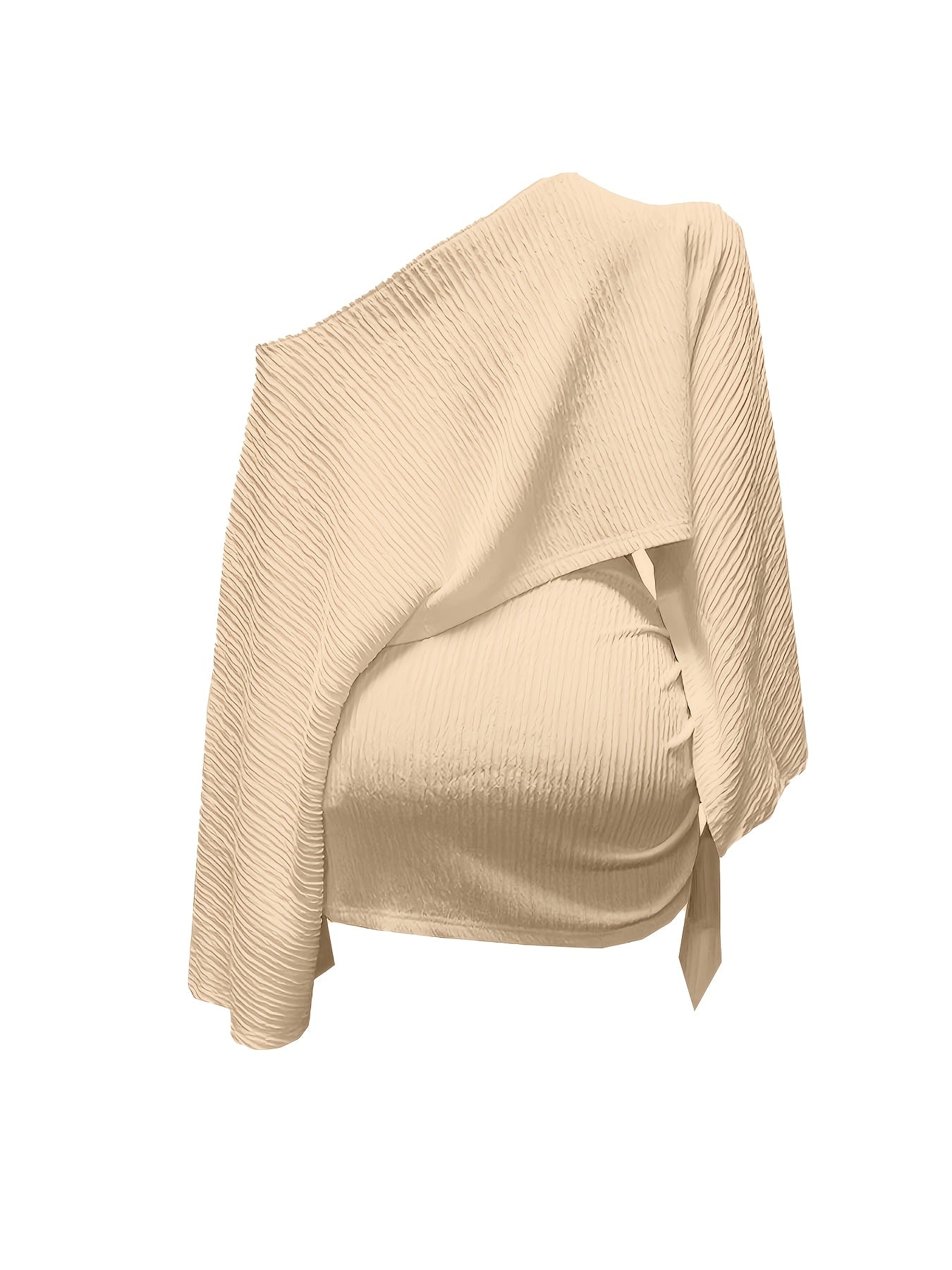 Women's Summer Versatile Elegant Off-Shoulder Top and Skirt 2pcs Set, Cross-Back Top, Fashionable Vacation and Date Outfit Set, Versatile Women's Top, Women's Summer Clothing, Summer Women's Apparel, Base Layer, Dress, Pullover, Long-Sleeve Top