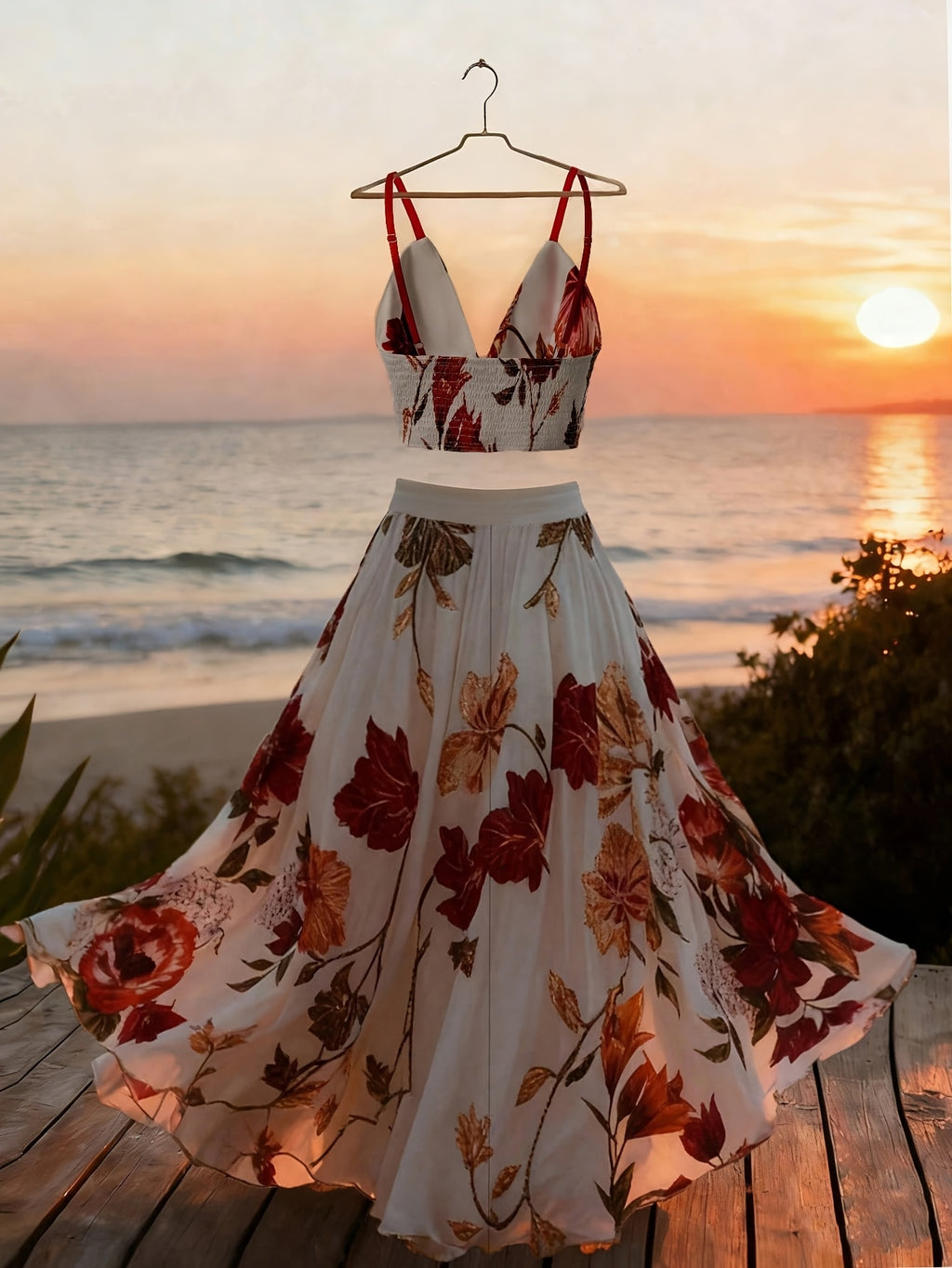 Women's Floral Print Camisole and Mini Skirt 2pcs Set for Stylish Vacation Outfits