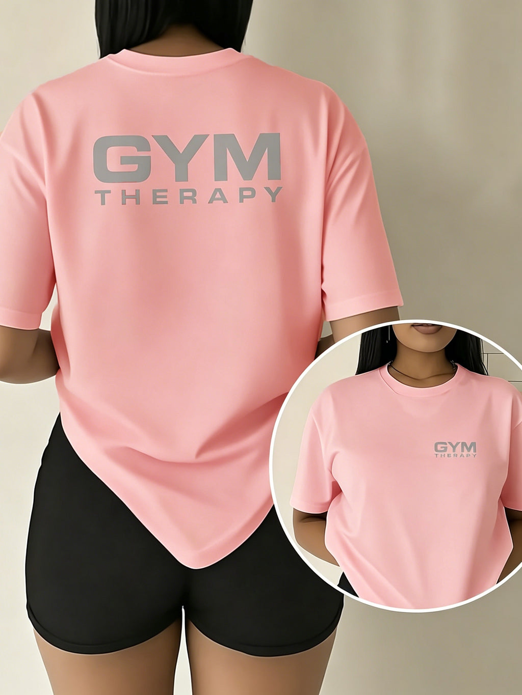 [Gym Therapy T-Shirt] Women's 'Walk a Direction' 2026 New Fitness GYM THERAPY Front And Back Print Loose T-Shirt - Athletic Casual Versatile Top