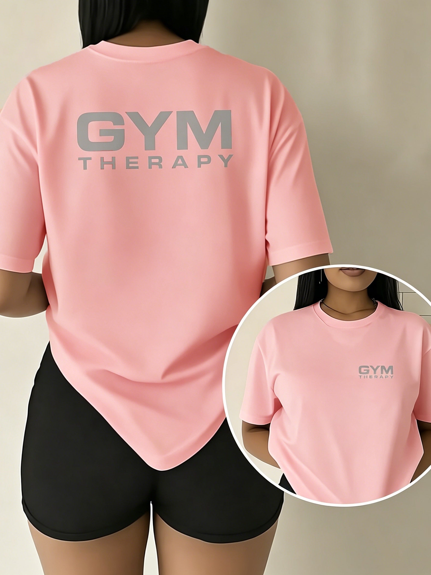 [Gym Therapy T-Shirt] Women's 'Walk a Direction' 2026 New Fitness GYM THERAPY Front And Back Print Loose T-Shirt - Athletic Casual Versatile Top