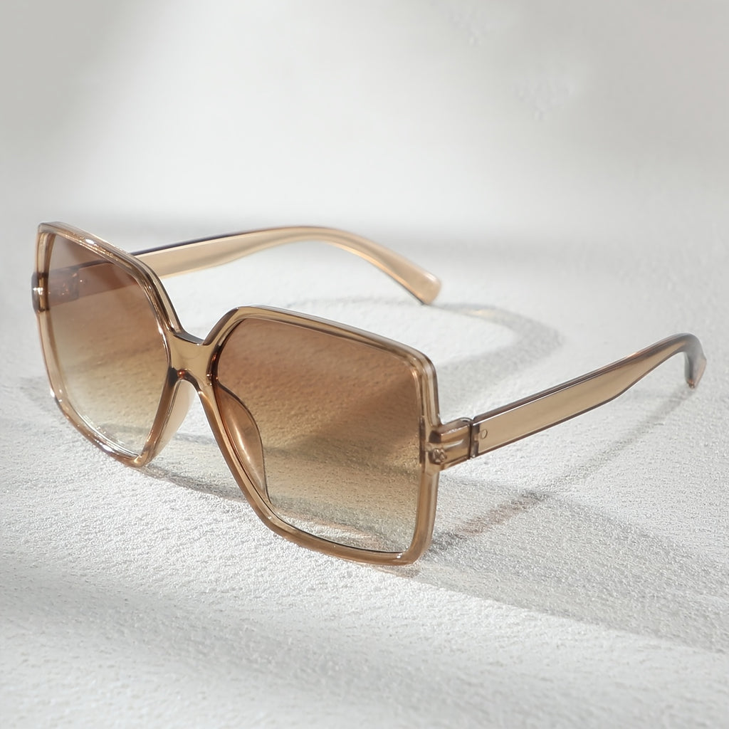 [Gradient Square Glasses] Women's Fashion Gradient Lens Square Glasses - 1 Pair - Durable PC Frame, Stylish, Comfortable, and Versatile Eyewear for Daily Streetwear, Photography, and Music Festival Wear