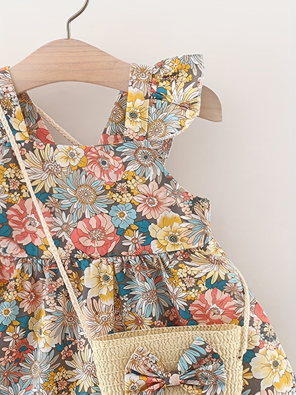 Dress And Bag 2pcs/Set, Vintage Baby Girl Dresses Summer Thin, Toddler Kids Sleeveless Infant Children Clothes 0 to 3 Years Old