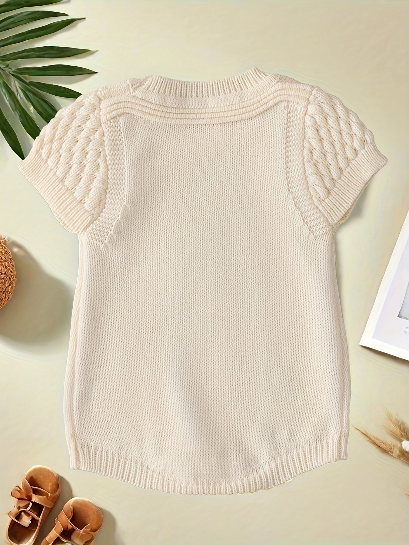 Four Seasons Cute Unisex Fabric Hand- Custom Short-Sleeve Triangle Belly-Support Romper, Solid Color Onesie, Perfect for Outdoor