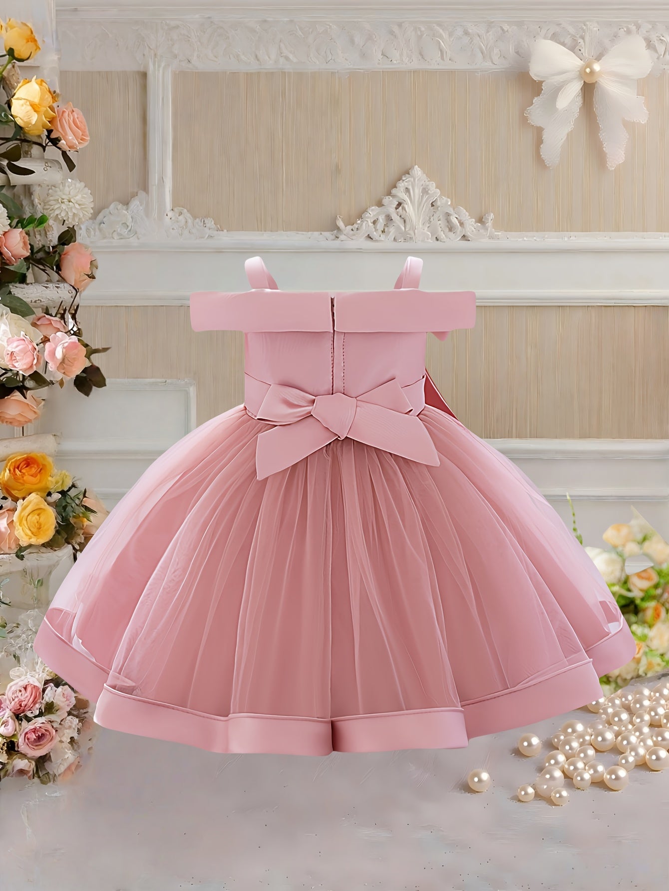 Girls' Light Blue Dress/Random Print Random Pattern/Bow Puff/Sweet Fairy-Like/Birthday Holiday Dress
