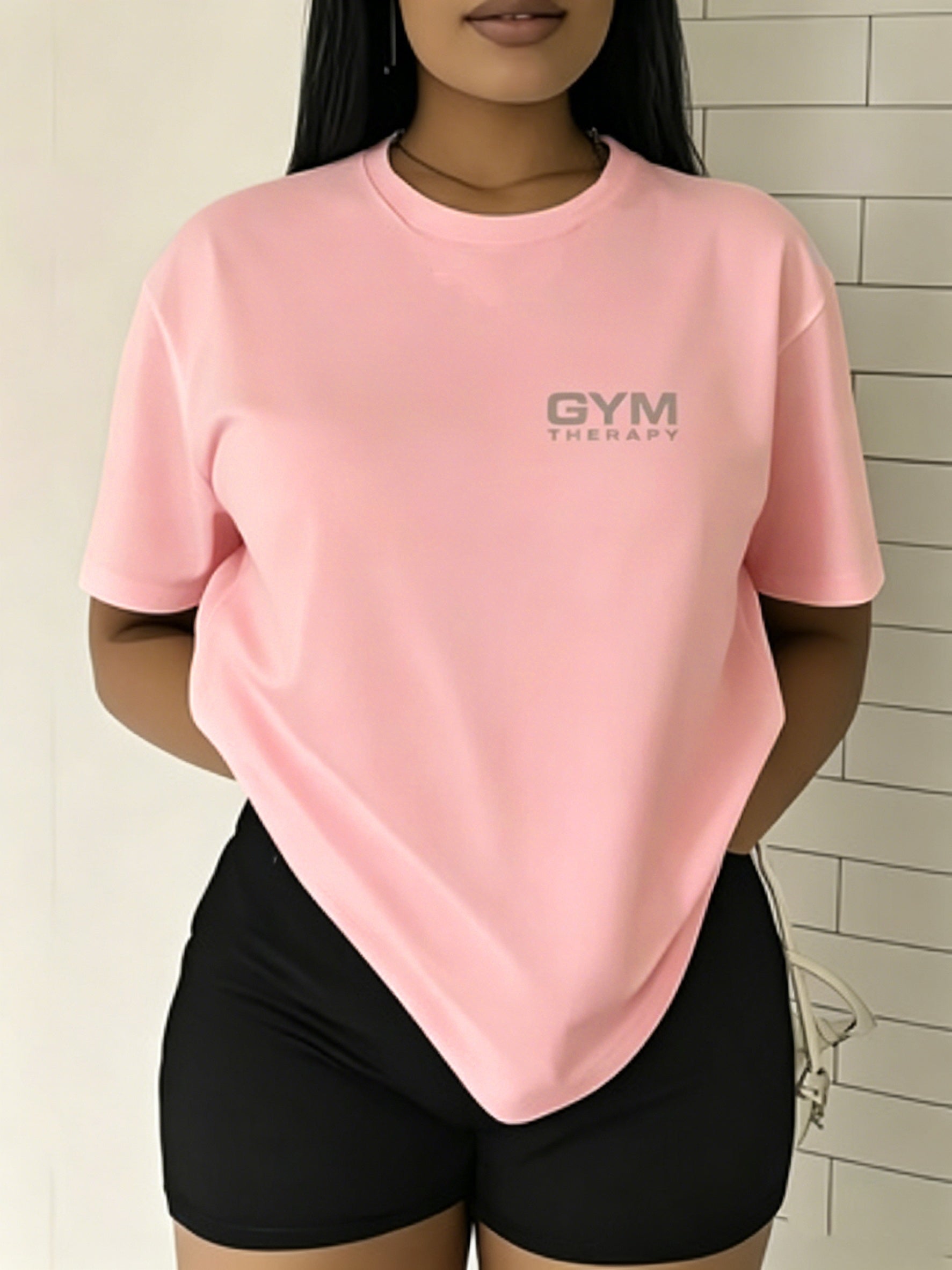 [Gym Therapy T-Shirt] Women's 'Walk a Direction' 2026 New Fitness GYM THERAPY Front And Back Print Loose T-Shirt - Athletic Casual Versatile Top